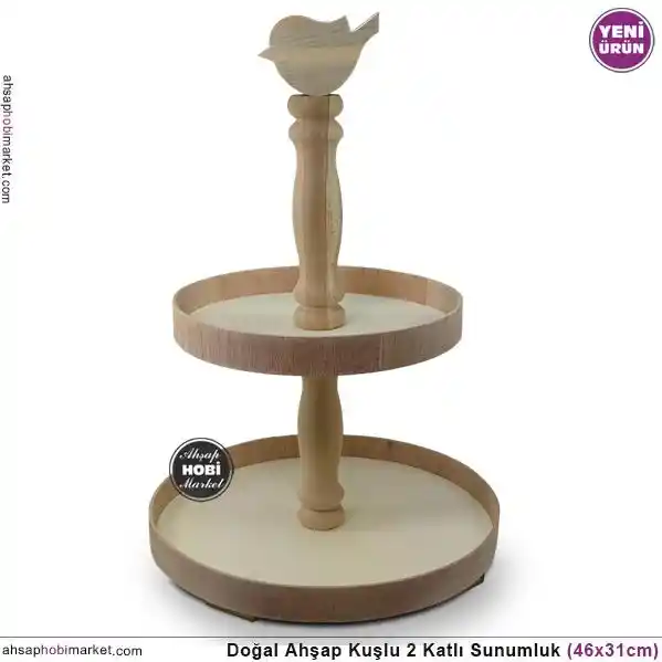 İki Katlı Ahşap Sunumluklar Dekorasyonda Şıklık ve İşlevselliğin Buluşması