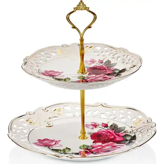 İki Katlı Servis Tabağıyla Dekorasyonunuza Şıklık ve Fonksiyonellik Katın