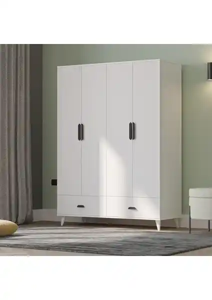 İmbaş Mobilya İnci 4 Kapaklı ve 2 Çekmeceli Modern Gardırop Özellikleri