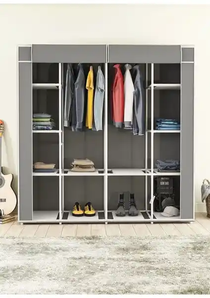 Imperial Star Bez Dolap 12 Raflı Gri Modern Depolama Çözümü