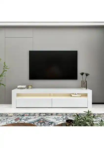 İnarch Dizayn Batı LED Işıklı 2 Kapaklı TV Ünitesi: Modern ve Fonksiyonel Tasarım