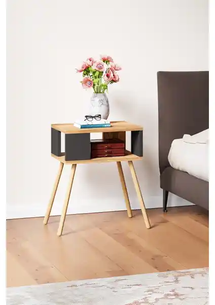 İntergo Ahşap Ayaklı Dekoratif Raflı Komodin: Estetik ve Fonksiyonellik Bir Arada