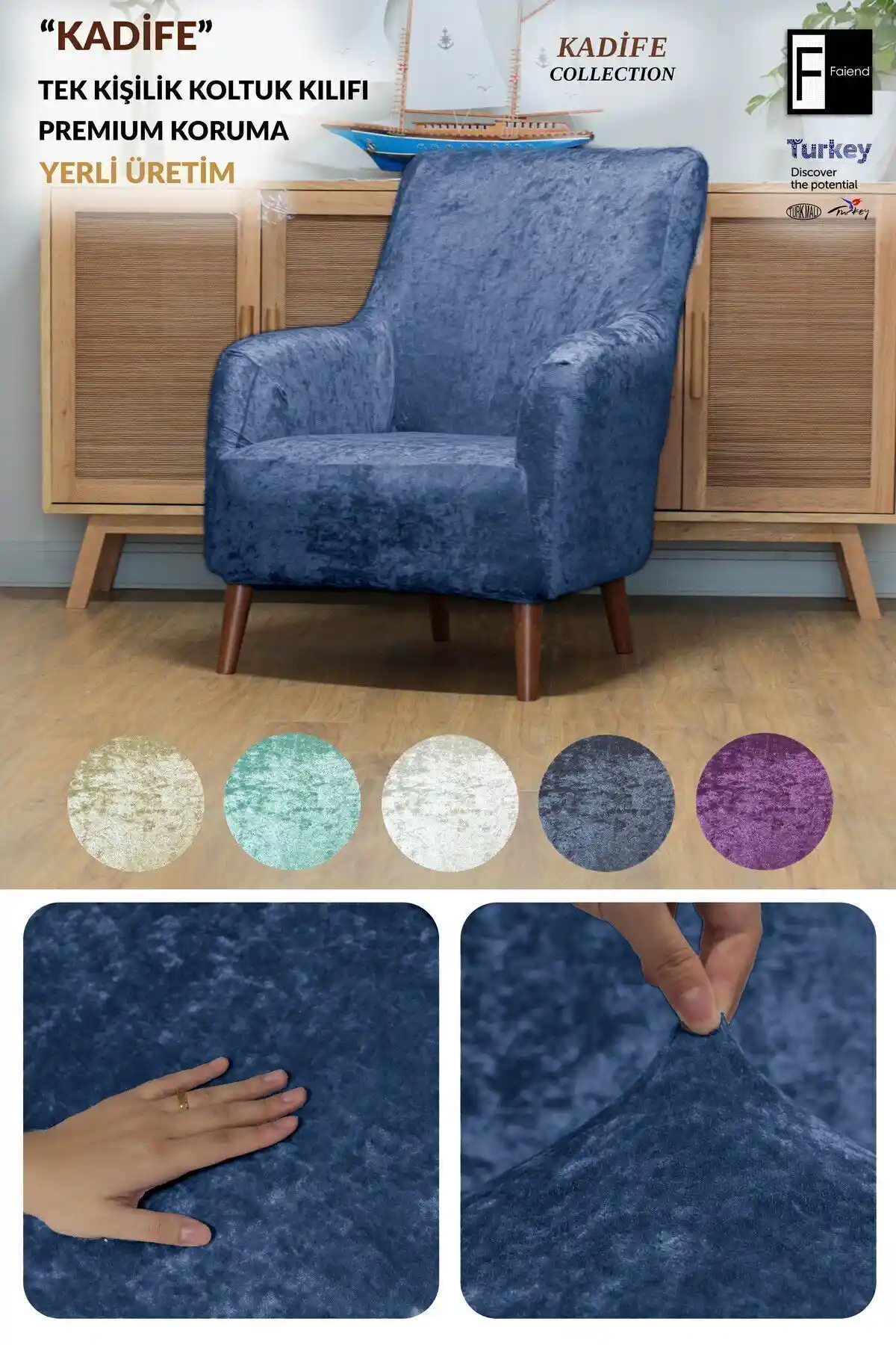 Kadife Lastikli Koltuk Örtüsü ile Ev Dekorasyonunda Şıklık ve Pratiklik Sağlama