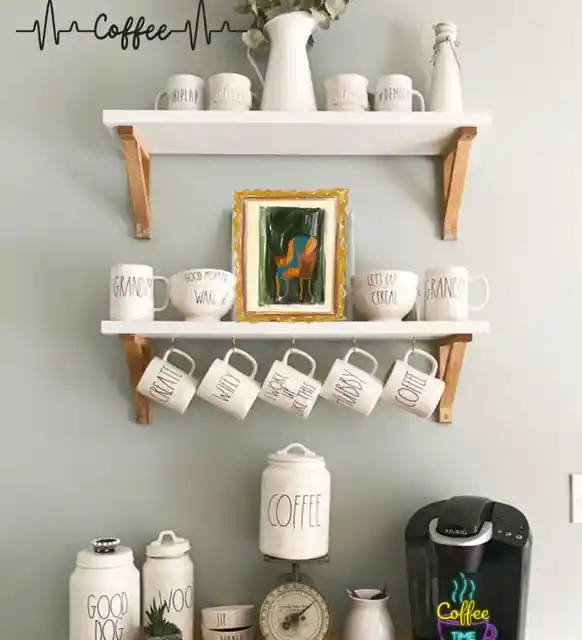 Kahve Köşesi Raflarıyla Evinizde Şıklık ve Fonksiyonelliği Bir Arada Sağlayın