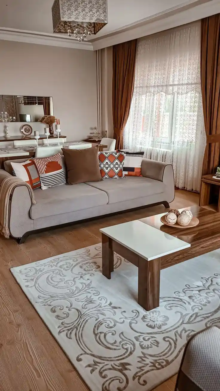 Kahve Krem Tonlarında Modern ve Şık Salon Dekorasyonu Rehberi