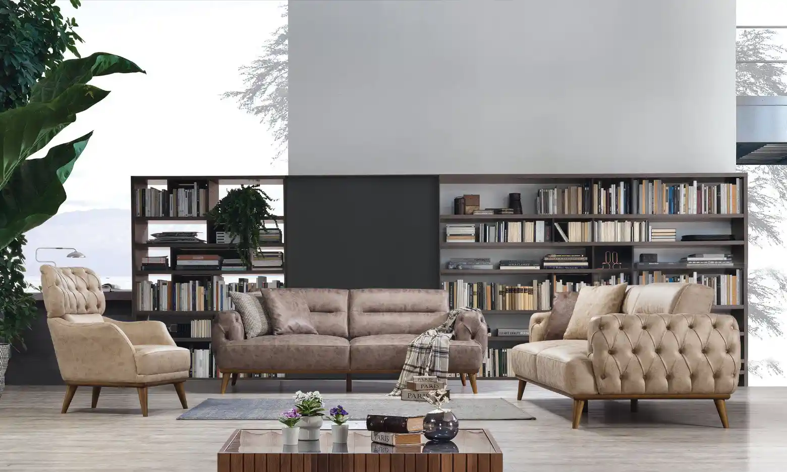 Kahve Rengi Koltuk Takımıyla Şık ve Sıcak Dekorasyon İpuçları