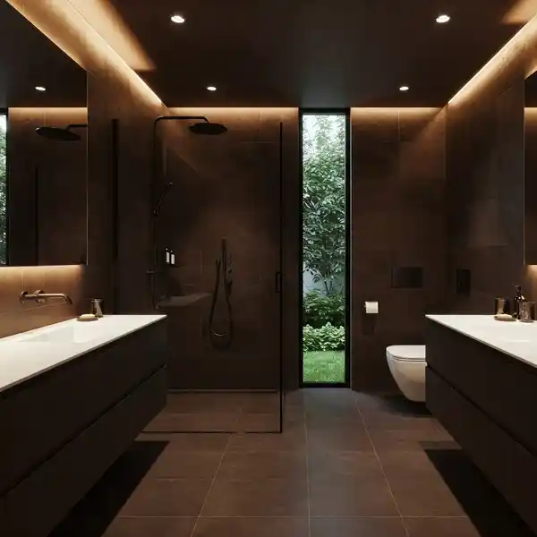 Kahverengi Banyo Dekorasyonu: Sıcaklık ve Zarafeti Yansıtan Tasarım İpuçları