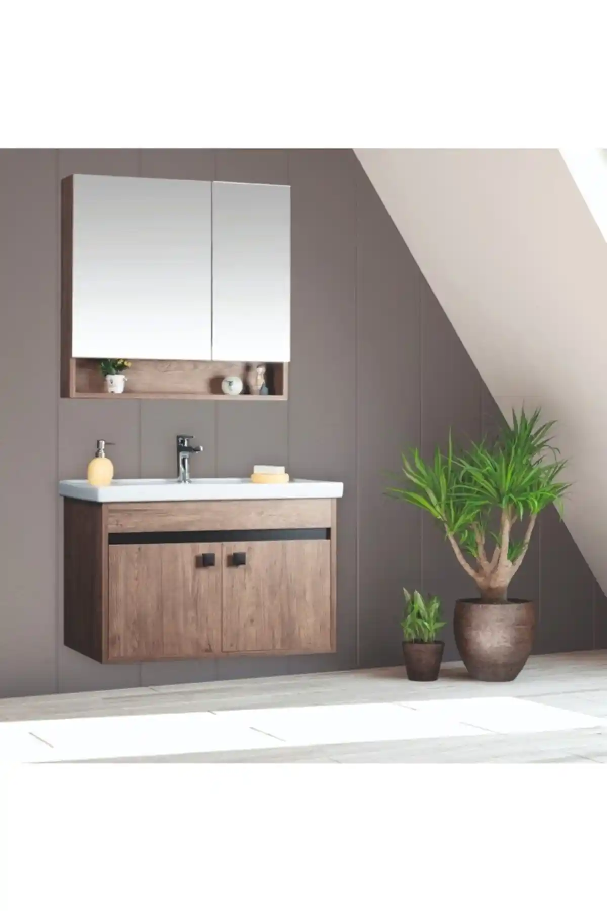 Kahverengi Banyo Dolabı ile Şık ve Fonksiyonel Banyo Dekorasyonu Rehberi