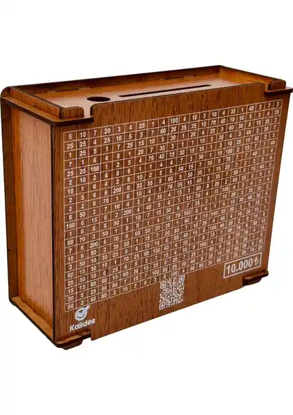 Kalides Parabox - 10.000 TL Hedefli Ahşap Para Biriktirme Kutusu ve Özellikleri