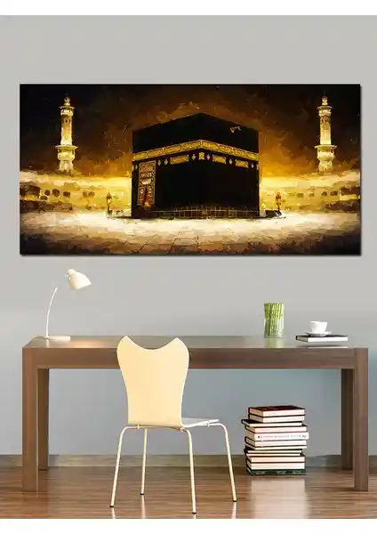 Kanvas Tablo Hac Yolculuğunda Kabe: Manevi Atmosfer ve Dekorasyon İçin Uygun Sanat Eseri