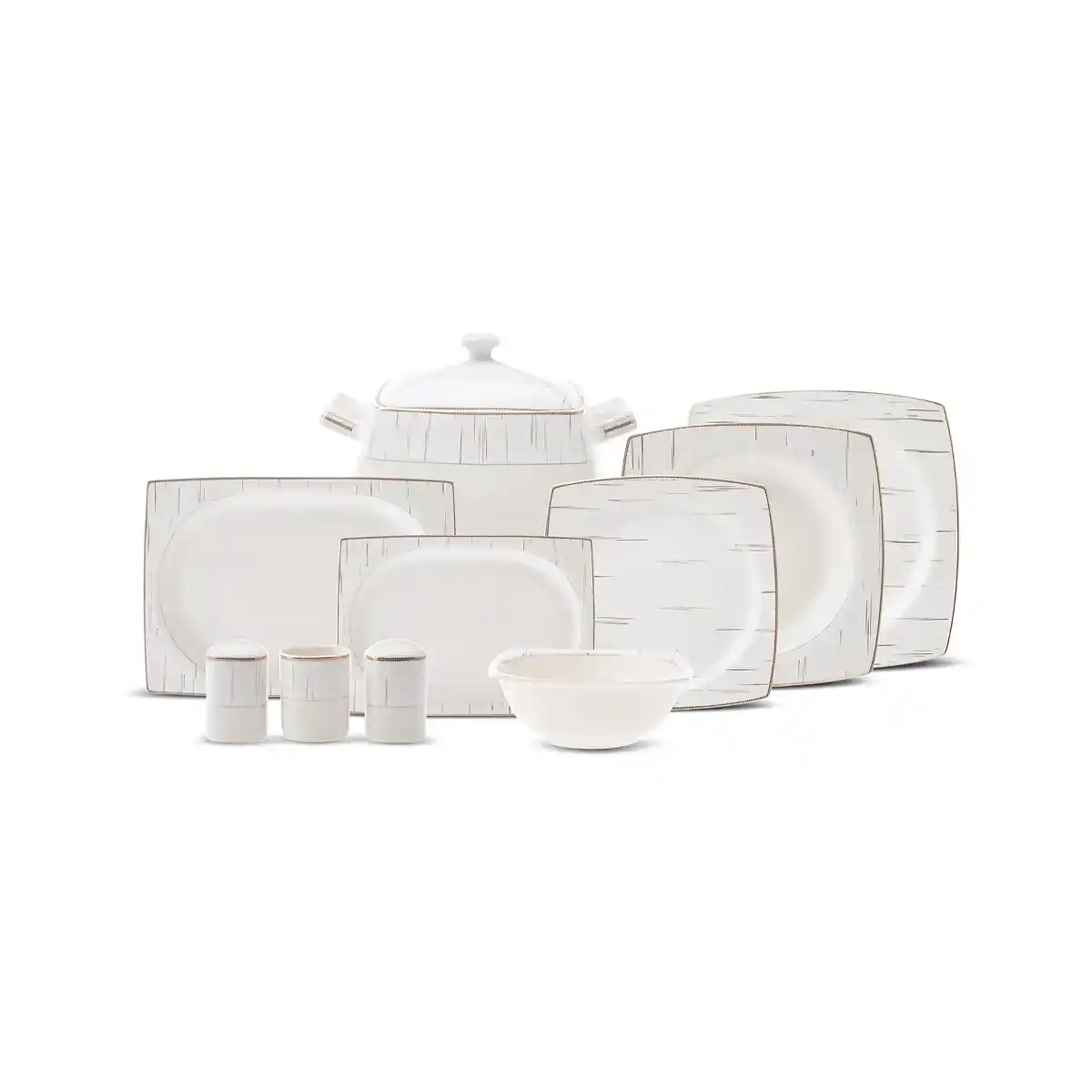 Karaca Batik Fine Cream 60 Parça 12 Kişilik Porselen Kare Yemek Takımı ile Şıklık ve Fonksiyonellik