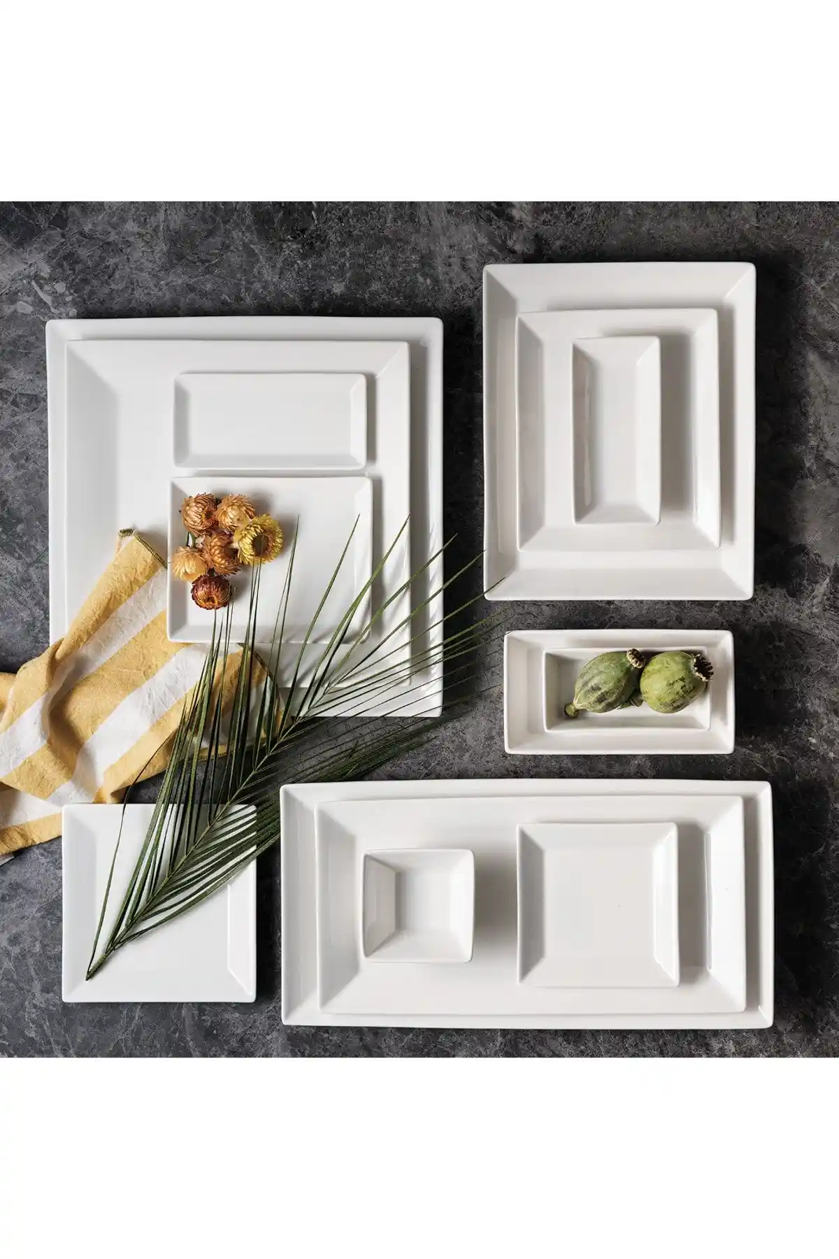 Karaca Carmen Trend Dikdörtgen Porselen Tabaklarla Modern ve Şık Dekorasyon