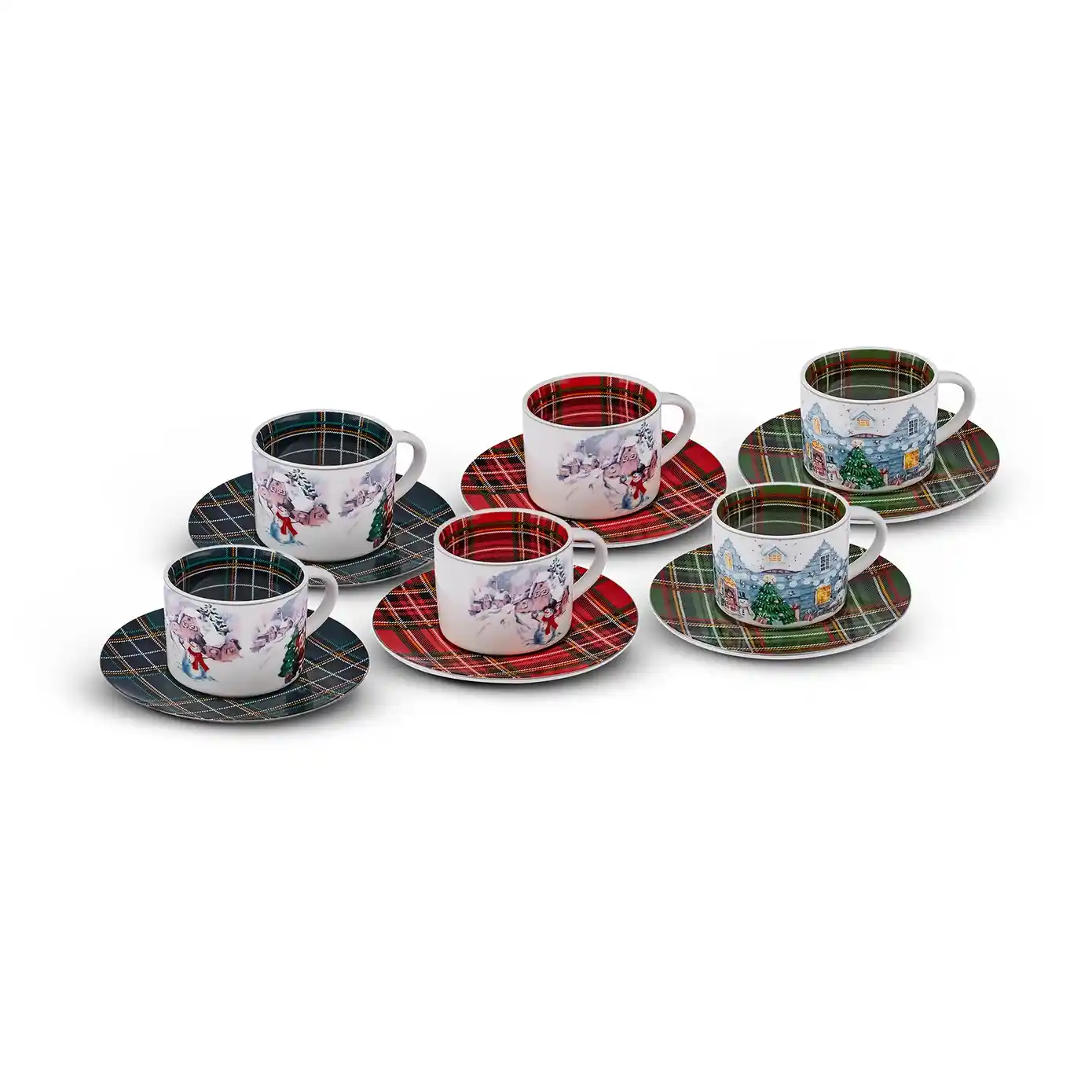 Karaca Ekoseli Kahve Fincanlarıyla Dekorasyonunuza Şıklık Katın