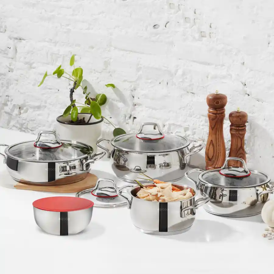 Karaca Emirgan XL 10 Parça Saklama Kaplı Tencere Seti ile Mutfakta Şıklık ve Fonksiyonellik