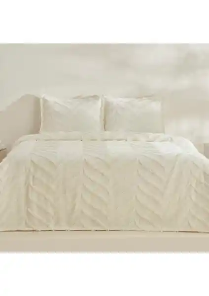 Karaca Home Arlina Geo Ekru Çift Kişilik Yatak Örtüsü Modern Tasarım ve Dayanıklılık