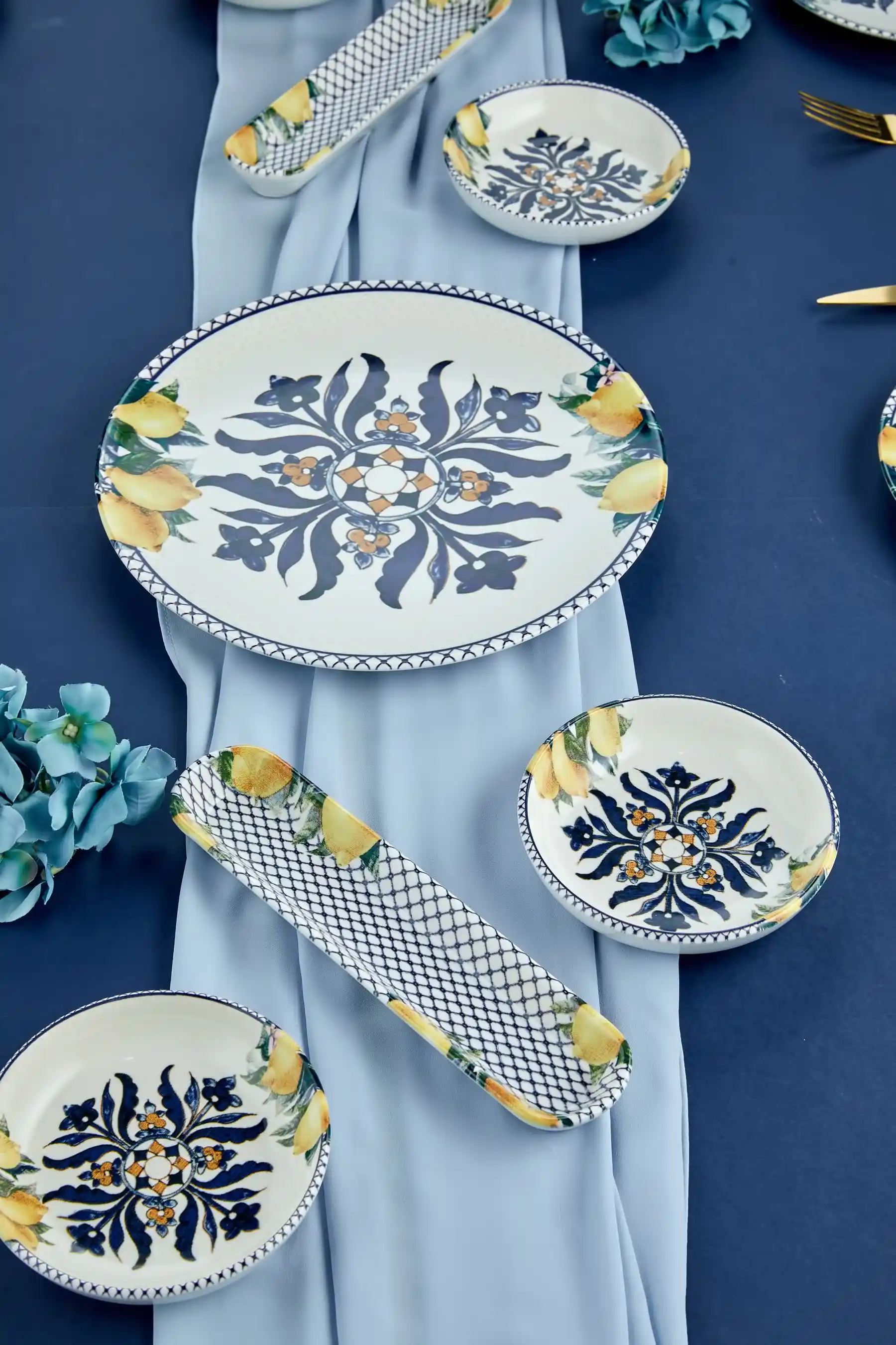 Karaca Limon Desenli Kahvaltı Takımıyla Sofralarınıza Canlılık Katın