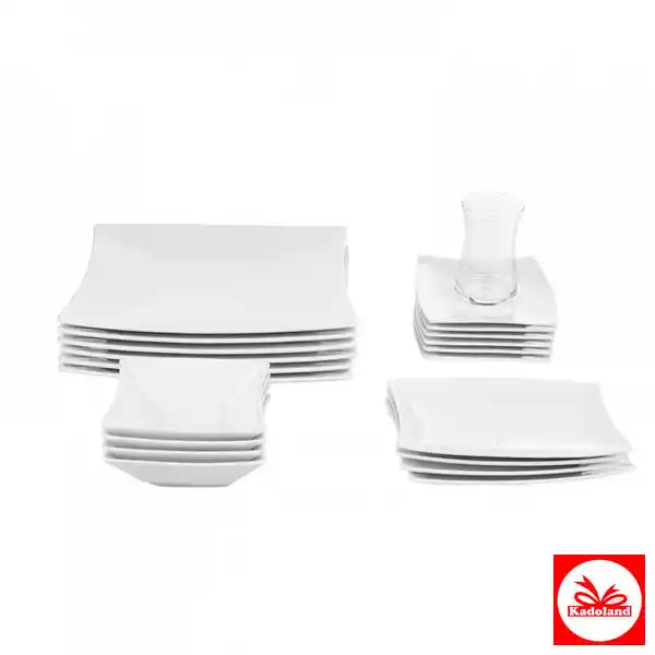 Karaca New Perfect White 26 Parça 6 Kişilik Kare Kahvaltı Seti Modern ve Şık Tasarım