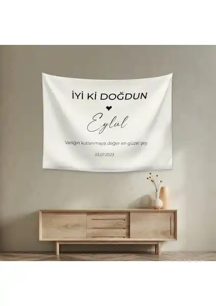 Kişiye Özel Doğum Günü Duvar Örtüsü - Şık ve Dayanıklı Dekorasyon Ürünü