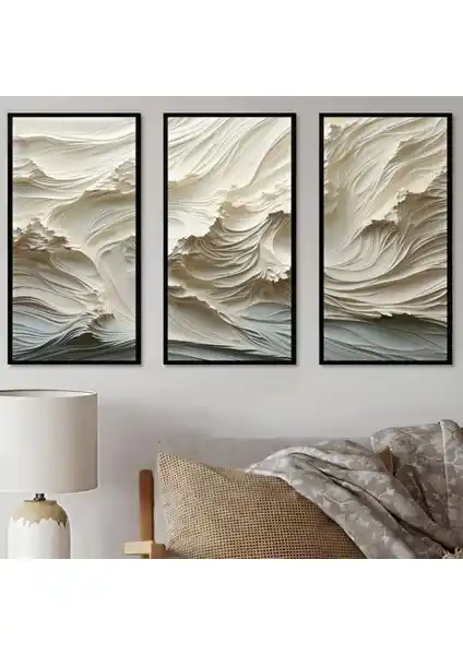Li Home 3'lü Soyut Duvar Tablo Seti ile Modern ve Şık Dekorasyon Yenilemesi