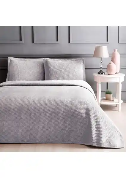 Linens Glace Çift Kişilik Gri Yatak Örtüsü Seti Yatak Odası Şıklığı ve Konforu İçin