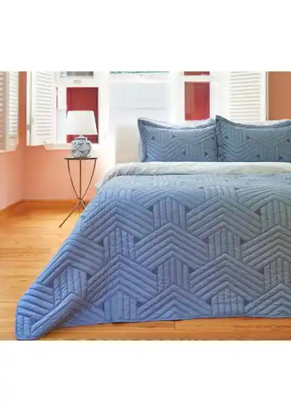 Linens Vita Çift Kişilik Mavi Yatak Örtüsü Seti Estetik ve Dayanıklı Tasarım