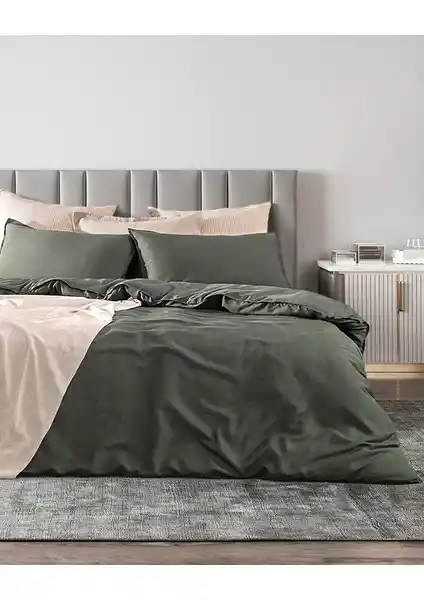 Madame Coco Loire Tek Kişilik Tencel Nevresim Takımı Haki Renkli Doğal ve Şık Uyku Konforu