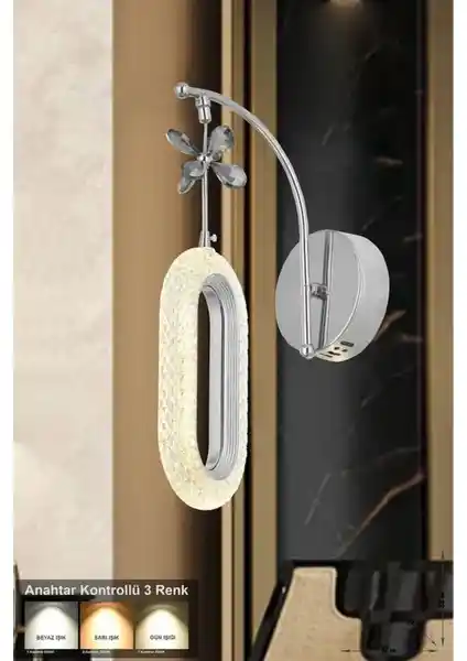 Marsel Lighting Serra Tekli Krom Kristal Taşlı Aplik ve Avize Modern İç Mekan Dekorasyonu İçin