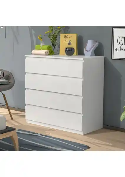 Mbes Mobilya 80'lik Şifonyer Beyaz Modern ve Fonksiyonel Tasarım Özellikleri