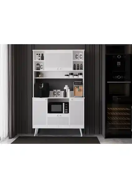 Melura Home 120 cm Kahve Köşesi Modern ve Çok Amaçlı Depolama Ünitesi