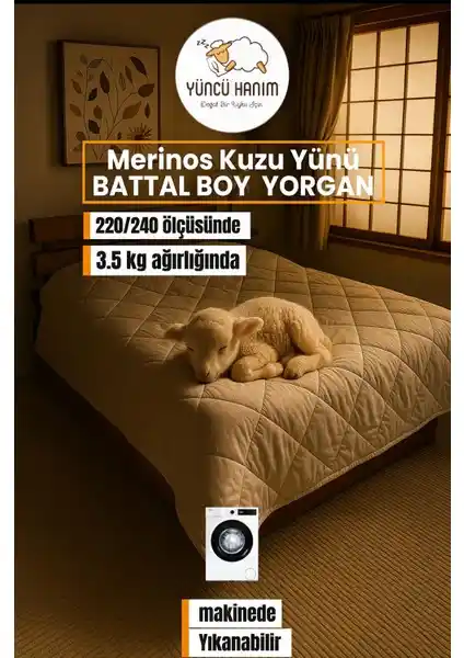Merinos Kuzu Yünü Yorgan: Doğal ve Sürdürülebilir Konforlu Uyku Çözümü