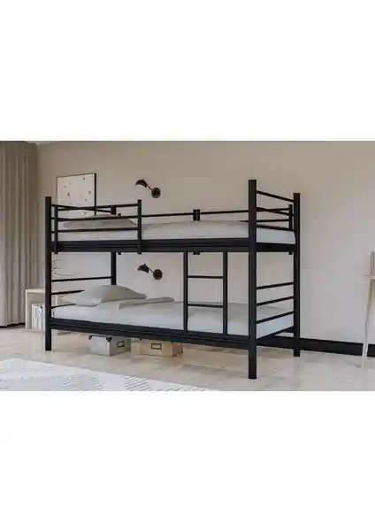 Metalia Gm 129 Level Ayrılabilir Çiftli Ranza Siyah 90x190 Modern ve Fonksiyonel Tasarım