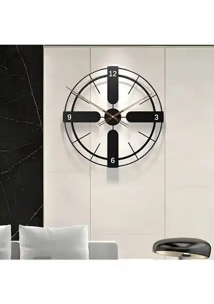 MetaQuartz 75 cm XL İtalyan Tasarım Metal Duvar Saati Modern Dekorasyon İçin Uygun