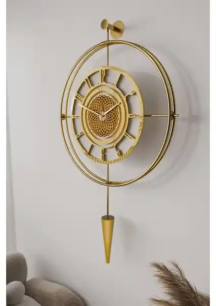 MetaQuartz Aksesuar Büyük Boy Altın Renkli Modern Duvar Saati - Şık ve Dayanıklı Tasarım