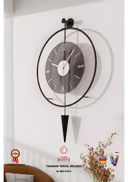 MetaQuartz büyük metal duvar saati modern iç mekanlar için şık ve dayanıklı tasarım