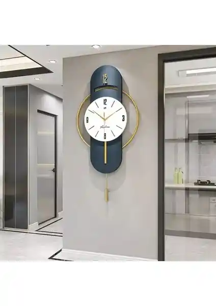 MetaQuartz Modern ve Şık Lacivert Duvar Saati 41 cm çapında, dayanıklı ve estetik tasarım