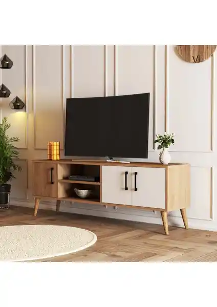 Mezza 1584 Exxen 150 cm Ahşap Ayaklı TV Ünitesi: Modern ve Dayanıklı Tasarım