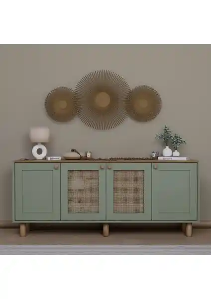 Midoser Bohem Serisi Natura 2 Kapak PVC Hasır Desen Kül Yeşili Konsol Özellikleri ve Tasarımı