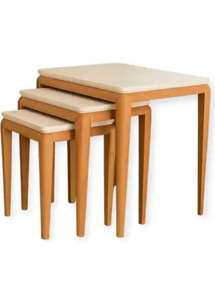 Milas Zigon Sehpa Üçlü Seti Modern ve Dayanıklı Ahşap Tasarımıyla Dekorasyonunuza Şıklık Katar