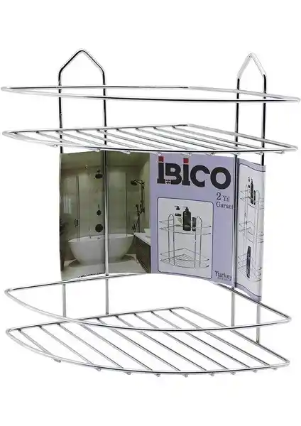 Misda Store 2 Katlı Üçgen Krom Metal Banyo Köşelik Modern ve Dayanıklı Tasarım