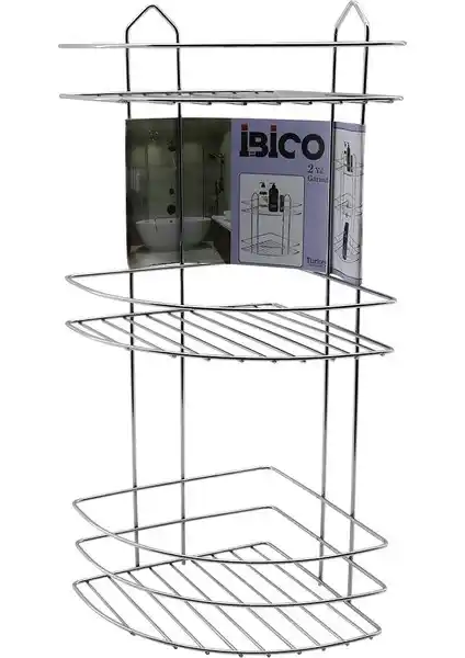 Misda Store 3 Katlı Üçgen Krom Metal Banyo Köşeliği Modern ve Şık Tasarım