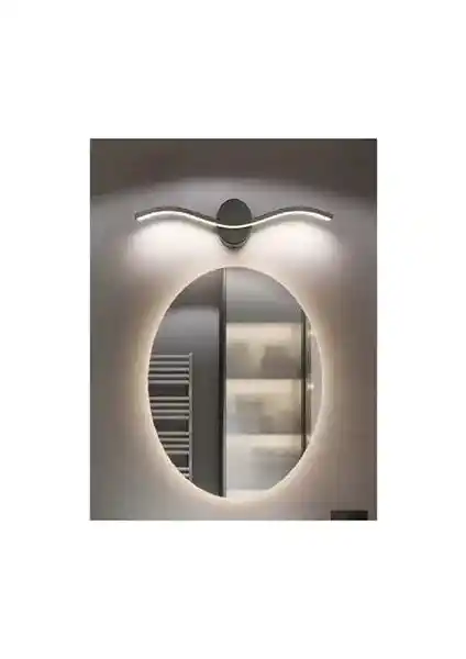Modern Siyah Banyo Ayna Tablo Aplikleri Günışığı LED ile Şık ve Fonksiyonel Tasarım