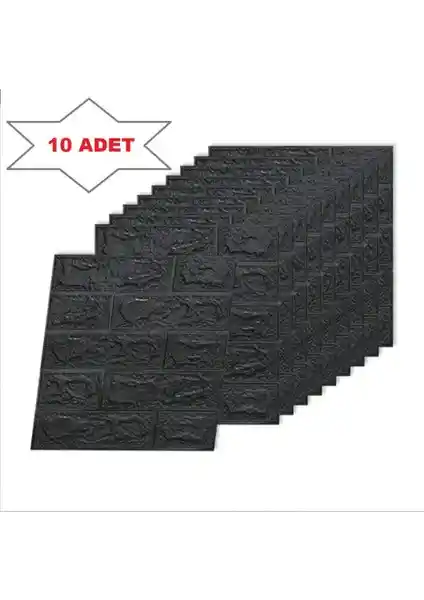 Modern ve Pratik Siyah Kendinden Yapışkanlı Duvar Kağıdı 10 Adet 35x38CM