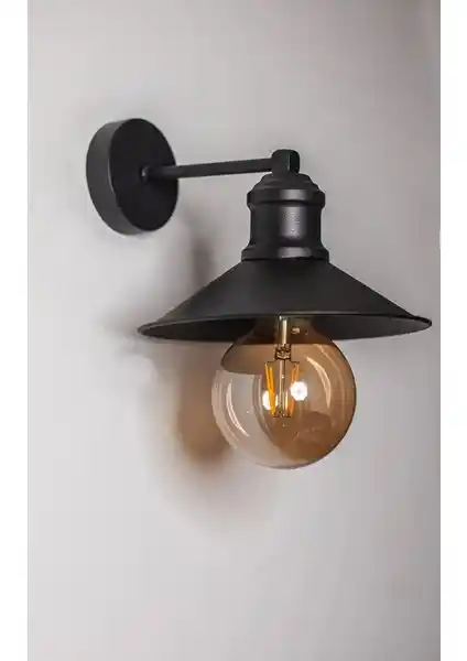 Ömür Avize Retro Siyah Duvar Lambası Modern ve Retro Tarzların Şık Birleşimi