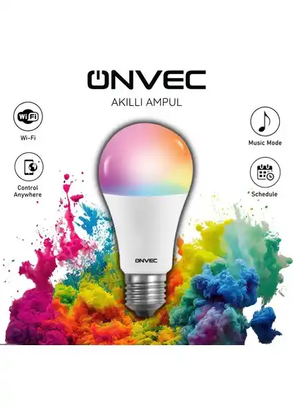 ONVEC WiFi ve Bluetooth Destekli 9W RGB Akıllı Ampul ile Ev Dekorasyonunda Yenilikçi Atmosferler