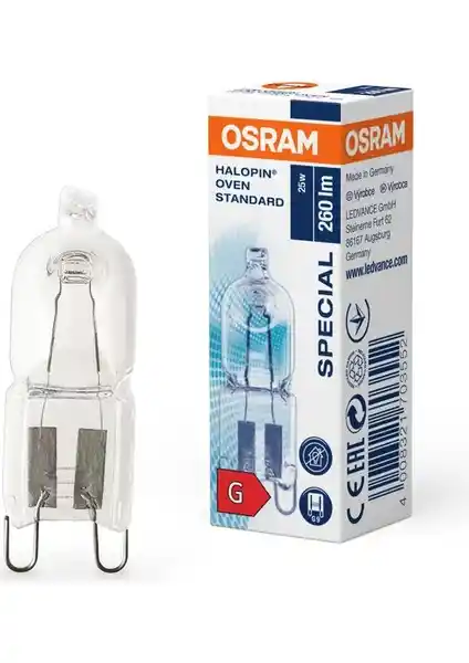 Osram 66725 25W G9 Duy Fırın Ampulü 2700K Yüksek Performans ve Dayanıklılık