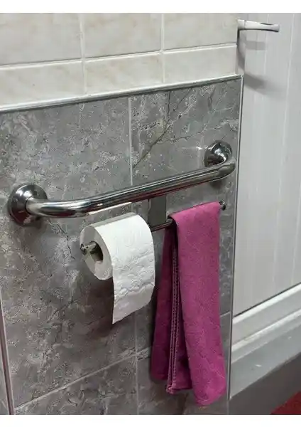 Otobir Paslanmaz Banyo ve WC Engelli Tutunma Barı Güvenlik ve Estetik İçin Uygun