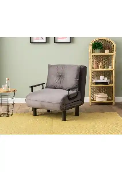 Pafu Sento Tekli Katlanır Yataklı Koltuk Soho Gri Modern ve Çok Fonksiyonlu Oturma Çözümü