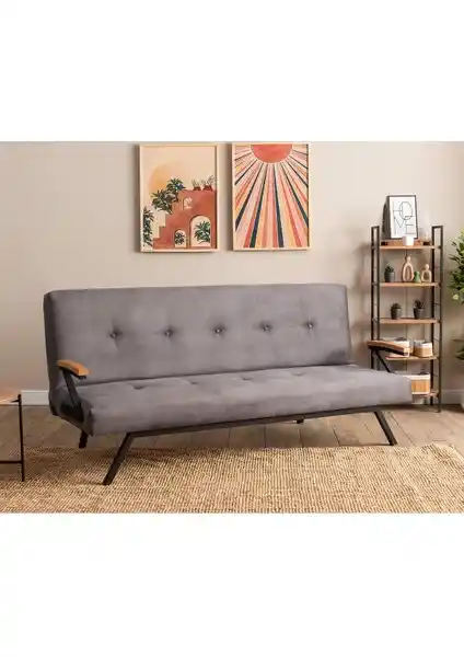 Pafu Zven Üçlü Yataklı Koltuk Soho Gri Modern ve Çok Fonksiyonlu Mobilya Seçeneği