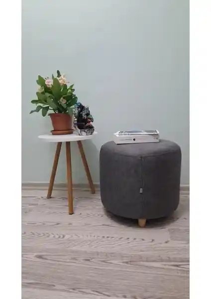 Papuli Ahşap Ayaklı Nubuk Yuvarlak Puf ve Bench Koltuk ile Şık ve Fonksiyonel Dekorasyon