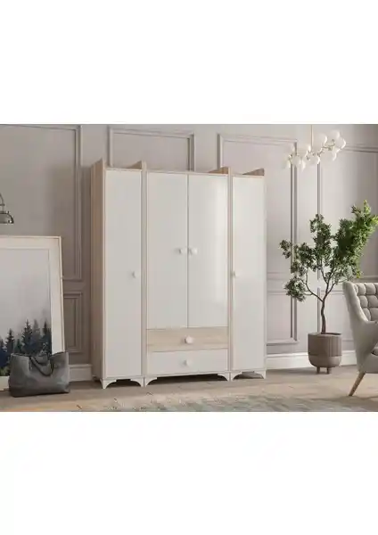 Patiko Swing Bdlp 050 Dört Kapılı Modern Depolama Dolabı Geniş İç Hacim ve Dayanıklılık